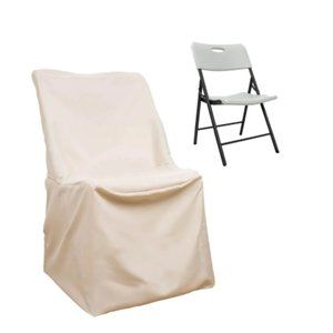 Beige Lifetime Polyester Reusable Folding and Durable 500 Chair Cover